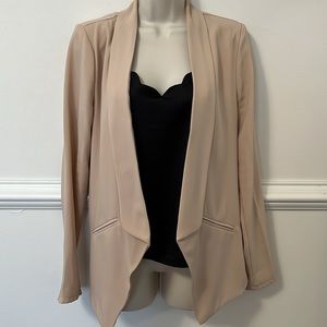 Lulu's Light Pink Blazer, Size M, and Black Scalloped Tank, Size S